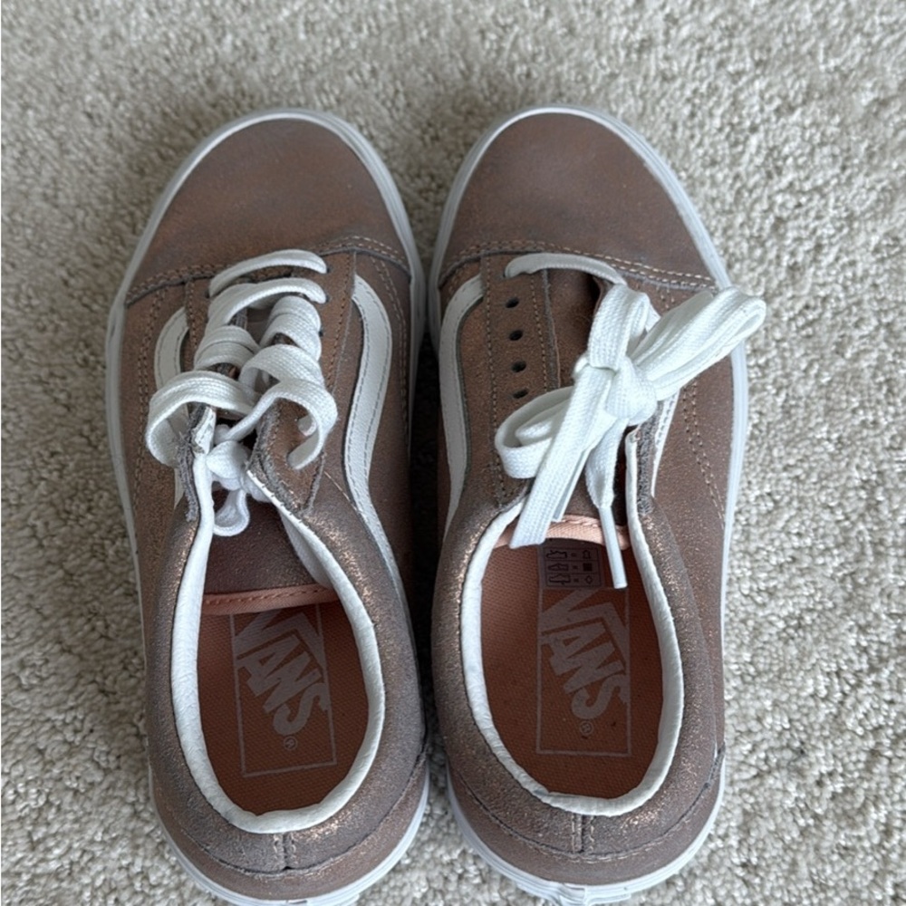 Vans Metallic Bronze and White Women's Sneakers - Picture 7 of 7